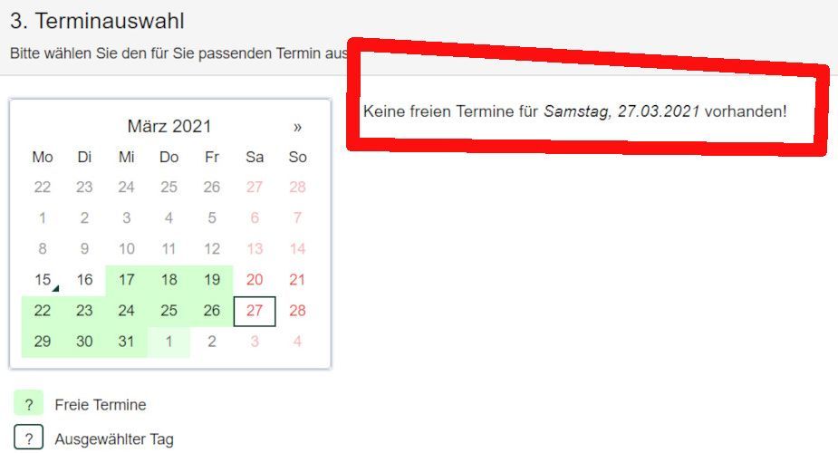 Keine freien Termine