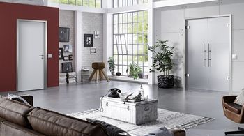 Drehtür aus Holz, weiß