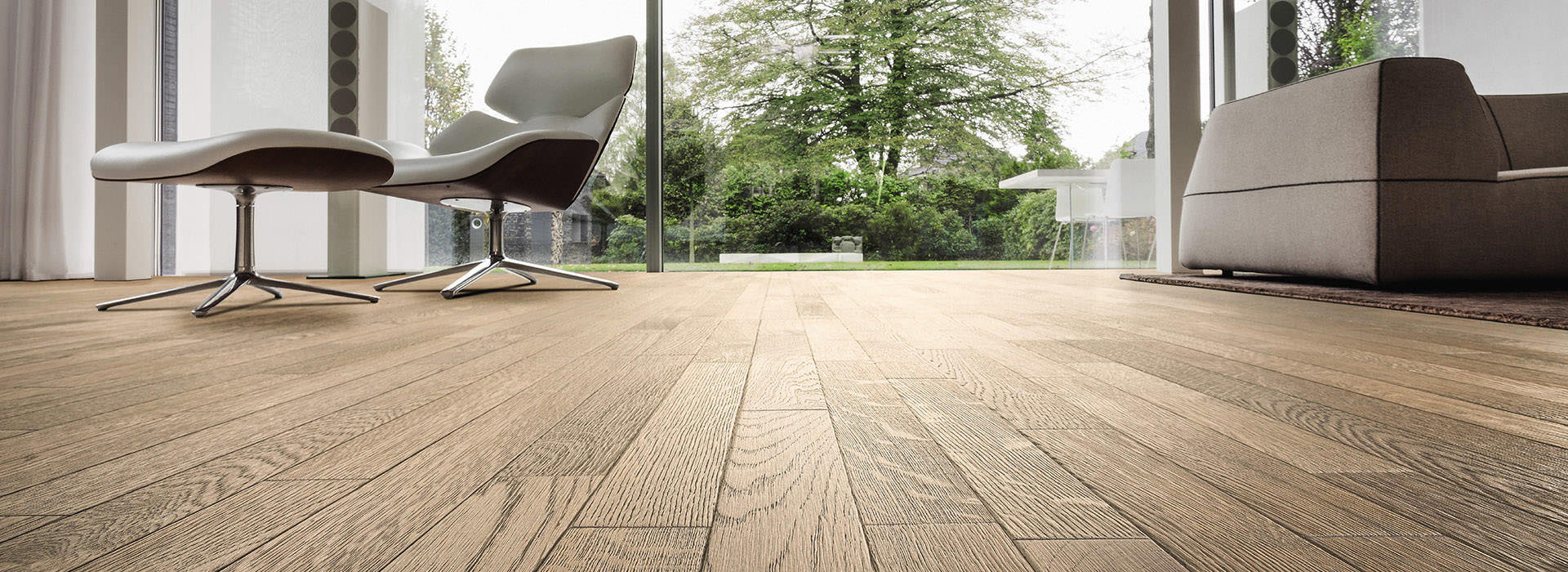 Schiffsbodenparkett, Eiche, tabakgrau, terra, retro strukturiert