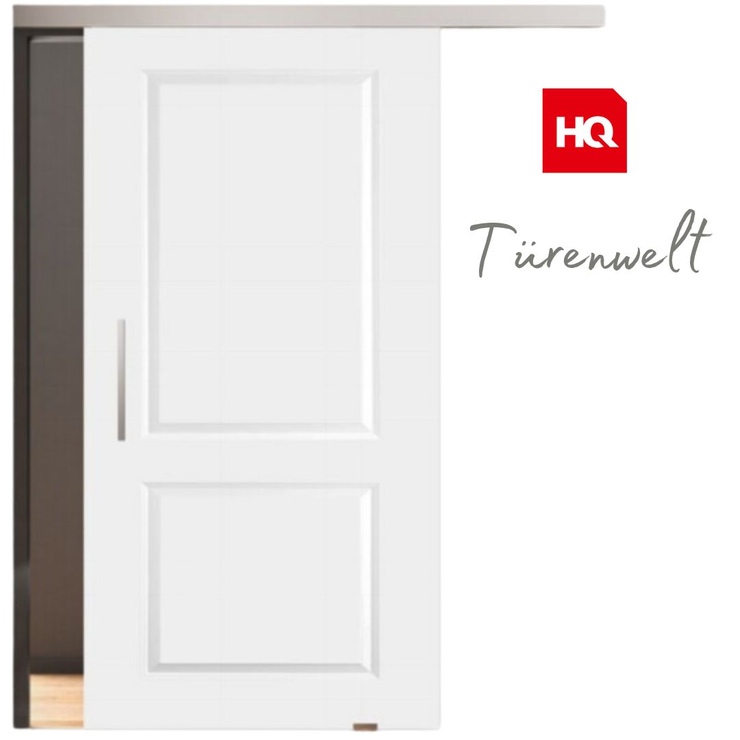 Schiebetür mit Stil-Türblatt Diamant oder Opal weiß 2 Füllungen