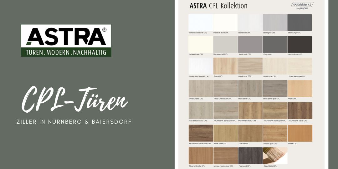 Vielfältige Oberflächenauswahl bei CPL-Türen