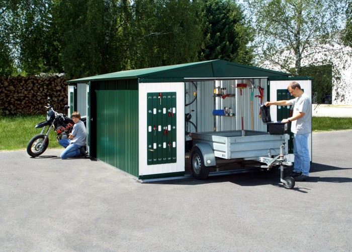 Metallhaus als Garage