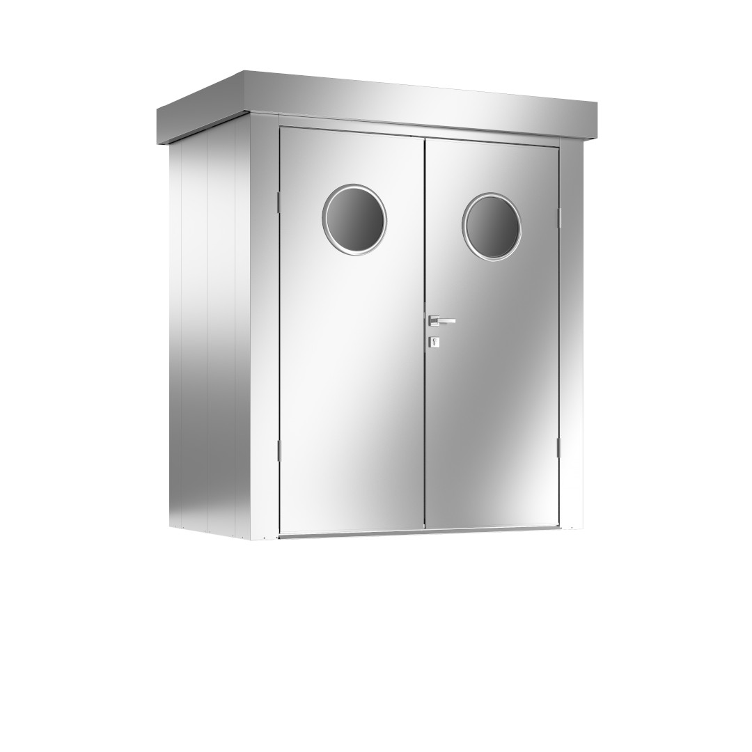 Gerätehaus silber small mit Bullauge
