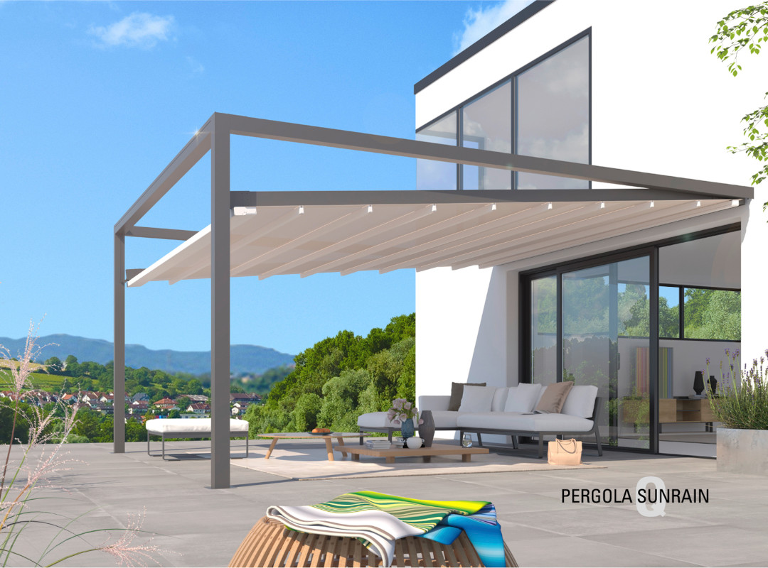 Terrassenfaltdach - Pergola-System