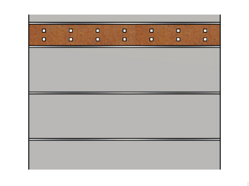 Sichtschutzzaun HPL Lichtgrau / Corten-Stahl