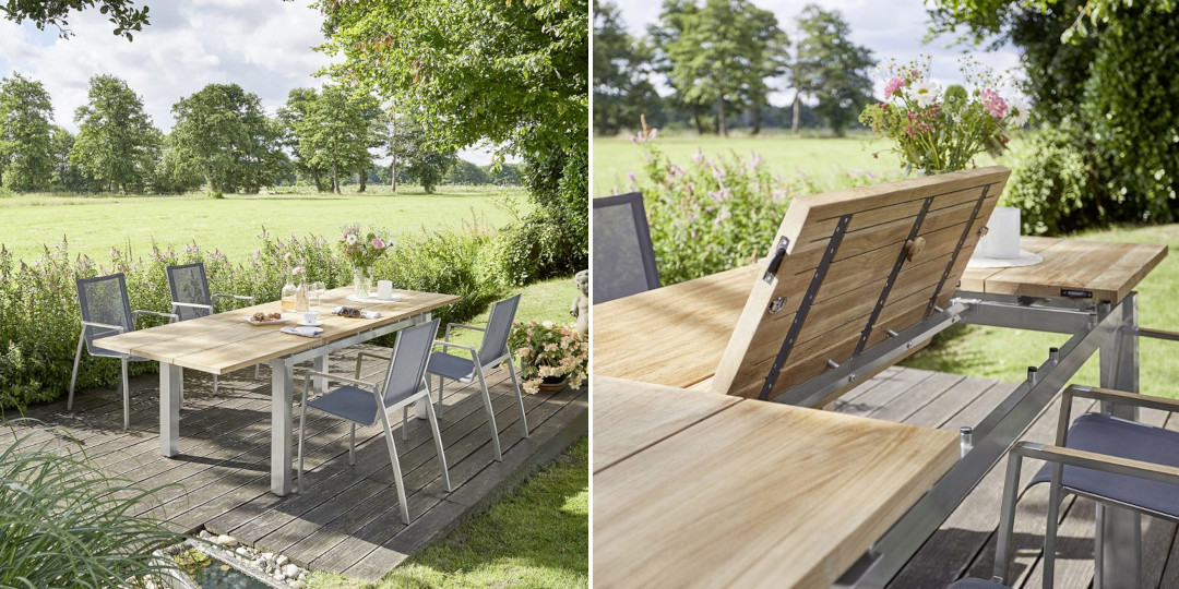 Ausziehbare Gartentische für Gastgeber